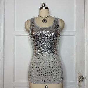 Wet Seal silver sequin tank top